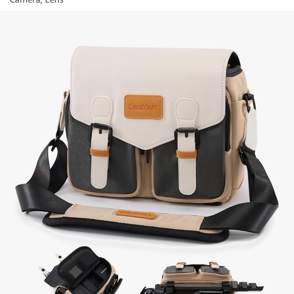 Black and Cream Camera Bag